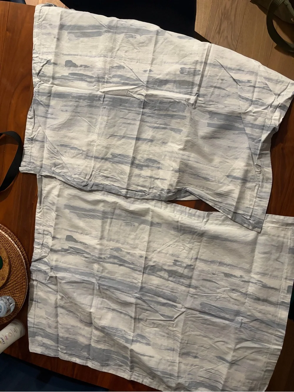 Light Blue & White Abstract Stripe Pillowcase Shams (Set)